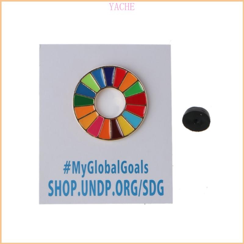 JACHE Enamal 17 สี Sustainable Development Goals เข็มกลัด United Nations SDGs Pin Badge แฟชั่น Rainb
