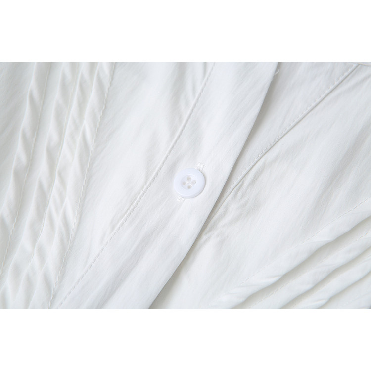 Plus ขนาดผู้หญิงคอวีแขนสั้นสีฟ้าสีดําฤดูร้อนเสื้อสตรี Elegant Office-wear แฟชั่น A-line OL Blusas - รูปที่ 4