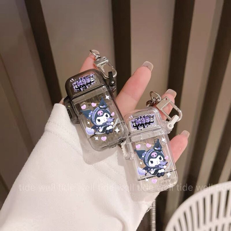 สร้อยคอไฟแช็กกันลมลายการ์ตูนคุโรมิ มายเมโลดี้ สีชมพู ของขวัญสร้างสรรค์ทันสมัยสำหรับผู้ชายและผู้หญิง 