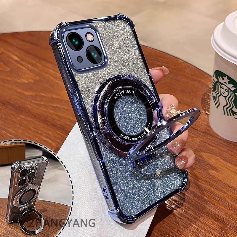 เคสสําหรับ iPhone 13 iPhone 13 Pro iPhone 13 Pro Max Softcase ซิลิโคนกันกระแทกฝาครอบชุบความงามดีไซน์ใหม่พร้อมที่วาง SJSFDD06