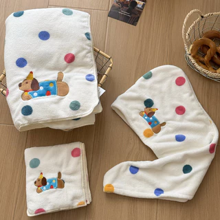 ผ้าเช็ดตัว ผ้าขนหนูอาบน้ำ 140*70cm ขนแกะปะการัง สามารถห่อได้ทั้งตัว ขนนุ่ม ซับน้ำดี แห้งไว