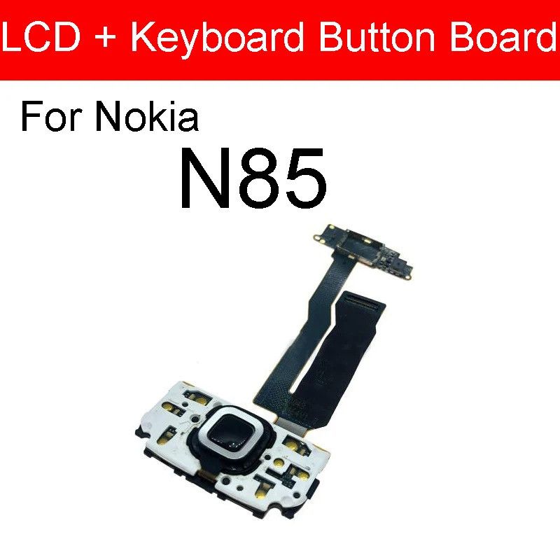 LCD + ปุ่มคีย์บอร์ดบอร์ดคีย์บอร์ดสไลด์ Flex Cable สําหรับ Nokia N85 หลักปุ่มกด Flex Cable ชิ้นส่วนซ่