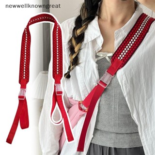 ใหม่wellknowngreat เย็บปักถักร้อยไนลอนปรับกระเป๋าสะพายสายดึง…