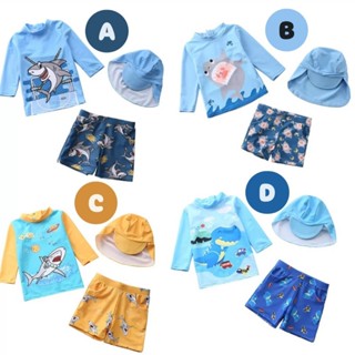 PANG KIDS ชุดว่ายน้ำลูกชาย มีหมวกค้าบ แม่ๆจัดหน่อย 0674