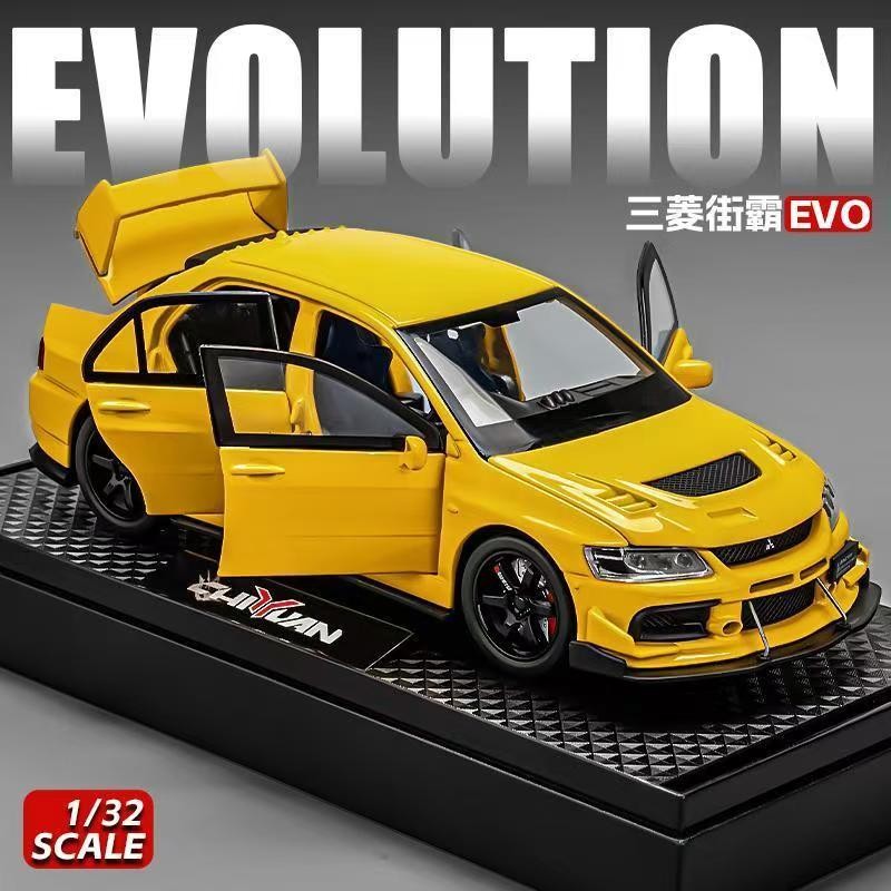 Lepton 1:32 Mitsubishi LANCER EVO9 Alloy Model พร้อมฐานจำลองรถแข่งของเล่นสำหรับเด็กพร้อมดนตรี