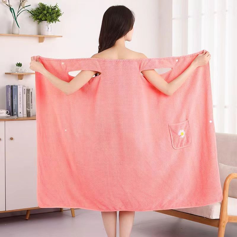 ผ้าเช็ดตัว 2 in 1 100*130cm เสื้อคลุมอาบน้ำ เป็นได้ทั้ง ผ้าเช็ดตัวและเสื้อคลุม วัสดุ: กำมะหยี่ปะการัง ไม่เป็นขุย รุ่น：Z8 รูปที่ 4