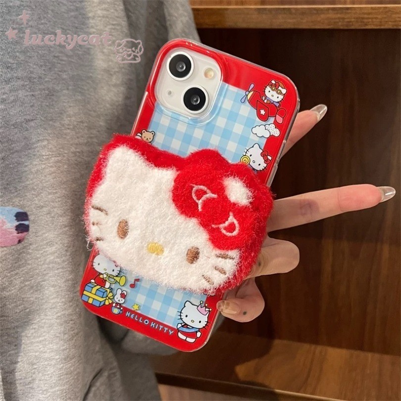 Iphone 16 15 14 13 12 11 Pro Max X Xr Xs Max 7 8 Plus SE2020 เคสโทรศัพท์การ์ตูนน่ารัก 3D DIY ตุ๊กตาสีแดง KT Cat รูปแบบ Clear Soft ฝาหลัง ราคา ถูกที่สุด ดีลบีเคเค แกลเลอรีภาพที่ 2