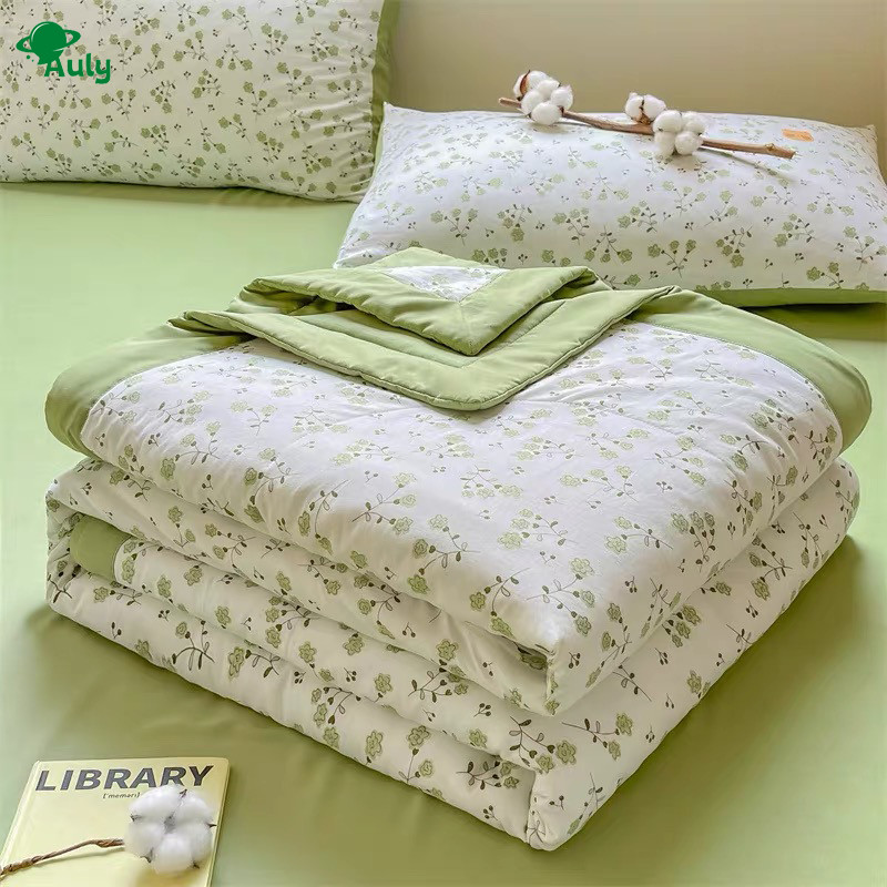 ผ้าห่มนวม 3.5/5/6.5ฟุต ผ้าฝ้ายอัพเกรด ไส้เส้นใยถั่วเหลือง ระบายอากาศดี blanket