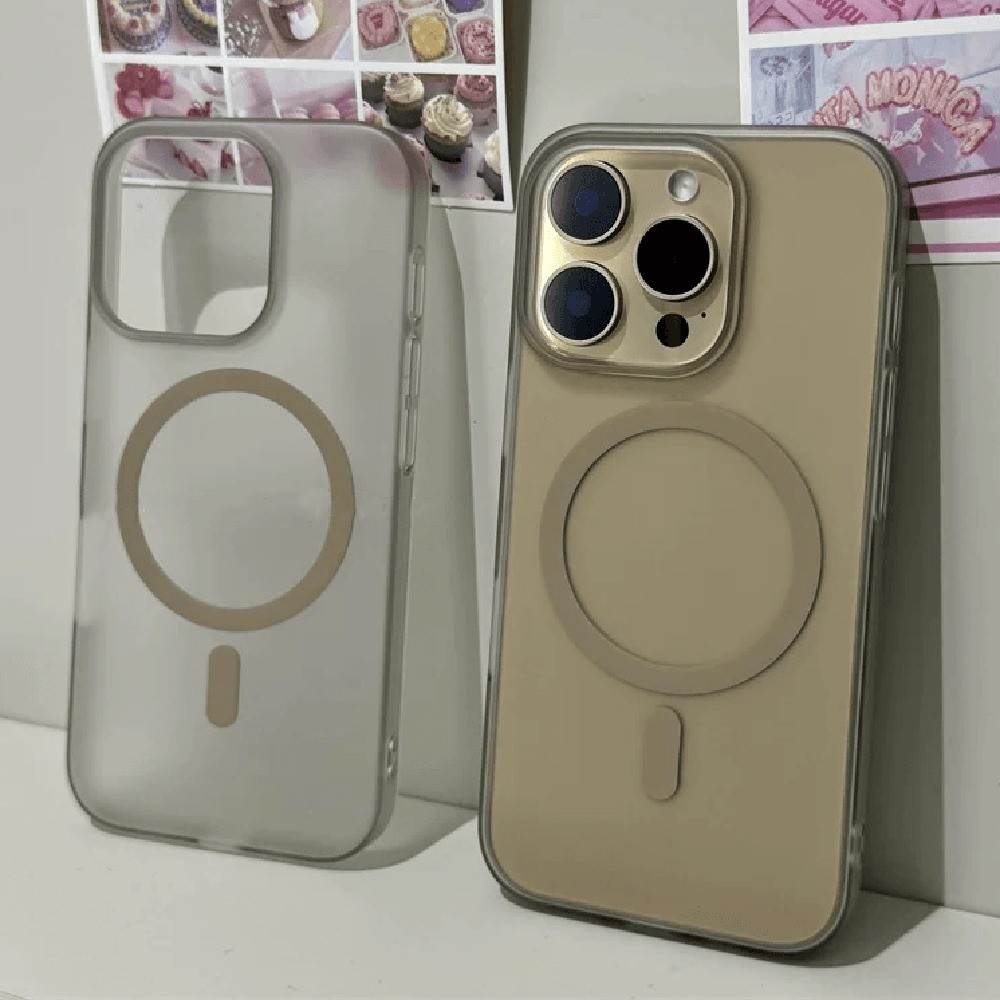 เคสโทรศัพท์แม่เหล็กด้านสําหรับ IPhone 16 Pro Max 11 12 13 14 15 Pro Max Plus Desert Titanium Casing Ultra Thin Cover