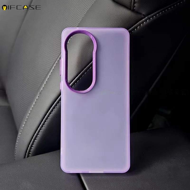 สําหรับ Vivo V40 Y200 Pro X200 Pro Mini VivoV40 5G เคสโทรศัพท์ที่มีสีสันสีดําสีขาวสีชมพูสีม่วงธุรกิจโปร่งแสงที่เรียบง่ายใส Frosted Matte ปลอกกรณีปกหลัง