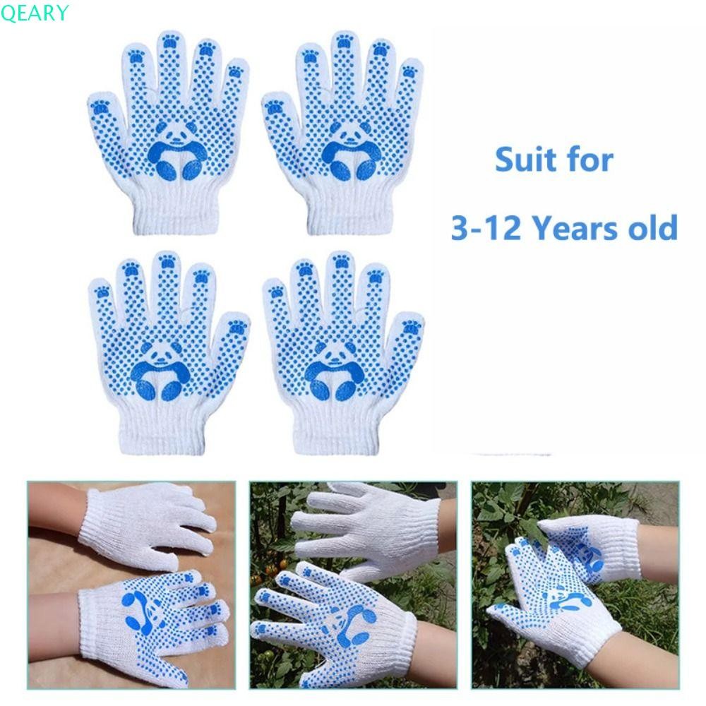 Qeary 1 คู่เด็กเด็กถุงมือ, Mittens มือป้องกันเด็กถุงมือทํางาน,ทนทาน Breathable สัตว์รูปแบบลื่นเด็กถุงมือทําสวนอนุบาล