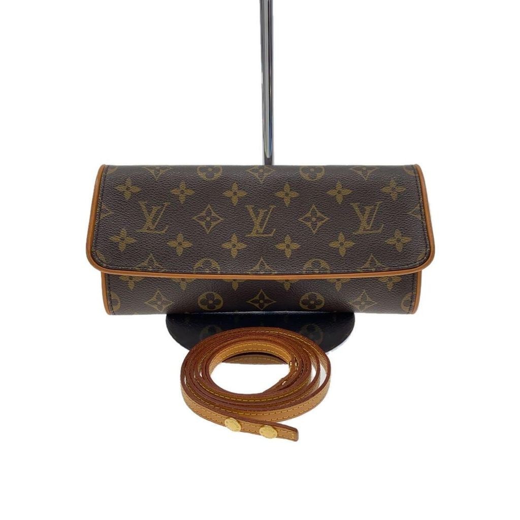 LOUIS VUITTON Shoulder Bag Pochette Twin GM_Monogram Canvas_BRW Vinyl Brown Direct from Japan Second