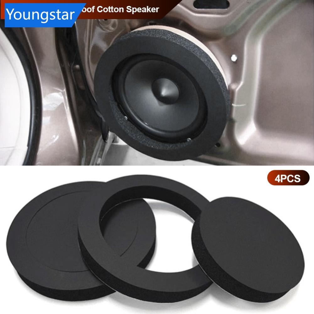 FYG 4 ชิ้น Universal 6.5 "ลําโพงรถยนต์เสียงแหวนฉนวนกันความร้อนผ้าฝ้ายเบสประตู Trim Soundproof โฟมอุปกรณ์ตกแต่งภายในรถยนต์