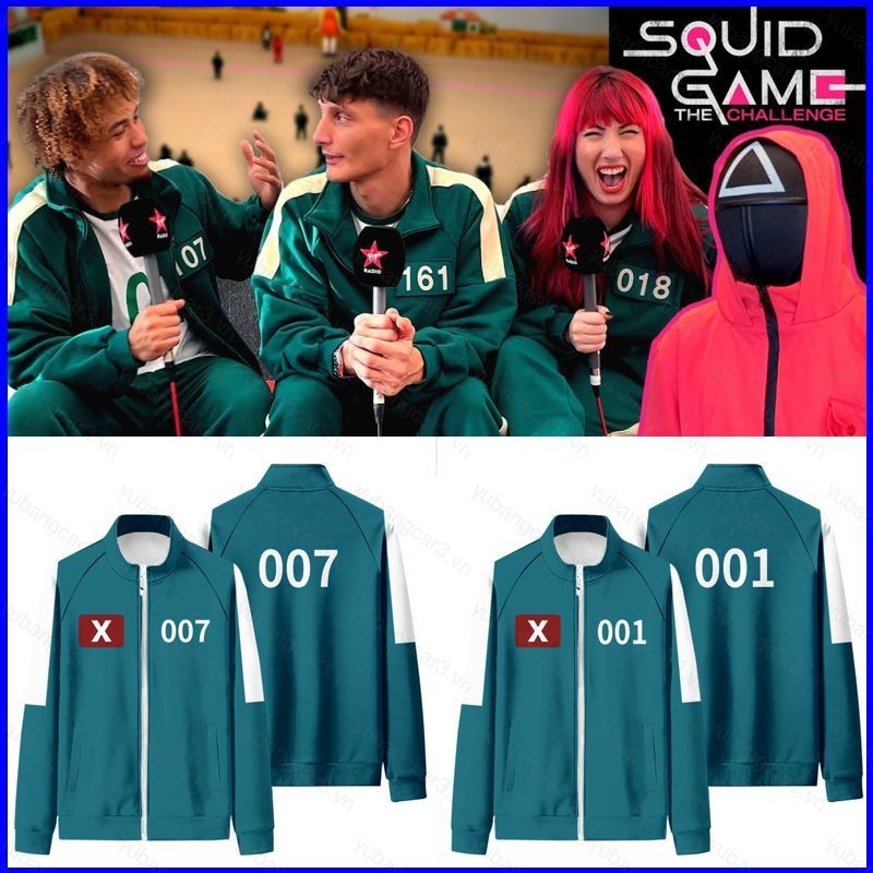 Yc3 Squid Game Season 2 หมายเลข 001 007 388 แสดงซิป เสื้อกันหนาว เสื้อแจ็คเก็ต Unisex Top