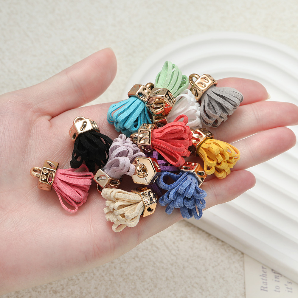 St. kunkka 10 ชิ้นอะคริลิคหนังนิ่มขนแกะจี้ดอกไม้ 12.5 * 26 มิลลิเมตรมินิพู่จี้สําหรับ DIY สร้อยข้อมือสร้อยคอทํา - รูปที่ 6