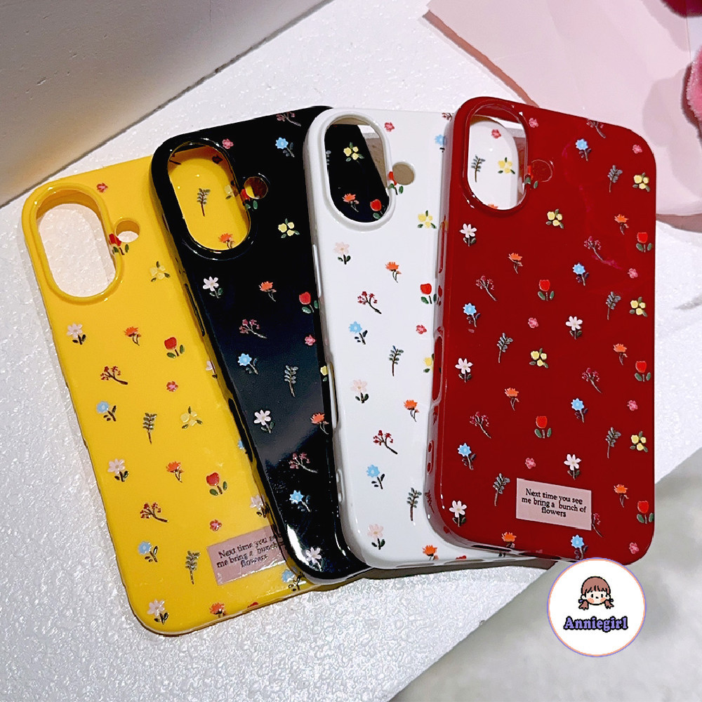 Ins เต็มหน้าจอดอกไม้ที่มีสีสันGlossyเคสโทรศัพท์สําหรับIPhone 11 15 16 Pro MAX 12 14 13 ProMax XS MAX XR 7 8 Plus Scratch-proof Anti-สกปรกSoft TPUโทรศัพท์ปกหลัง