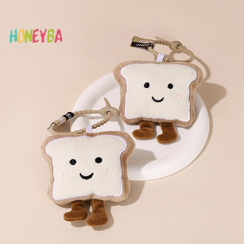 <Honeyba> 1pc บิสกิตตุ๊กตาตุ๊กตาจี้น่ารักการ์ตูนขนมปังขนมปังปิ้งส่วนบุคคลพวงกุญแจกระเป๋านักเรียนตกแต่งของขวัญเล็กๆ Nice