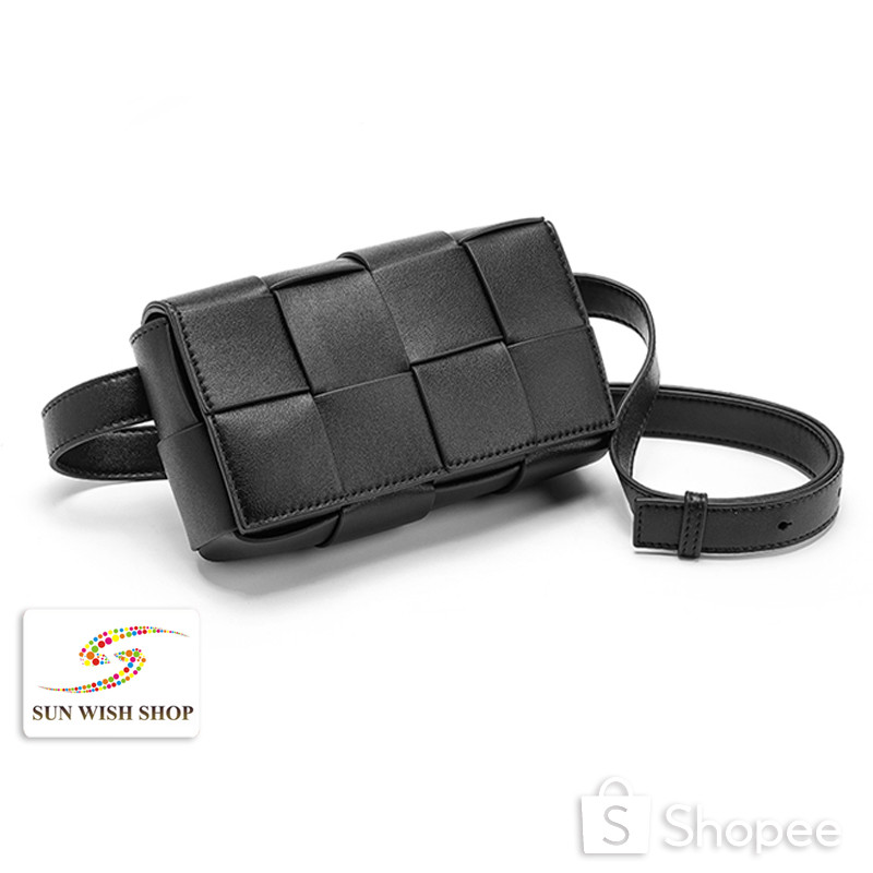 Sunwish SWS-UR14 Magnet Buckle Luxury ทอหนัง Man กระเป๋าคาดหน้าอกผู้ชายขนาดเล็กกระเป๋าคาดเอว