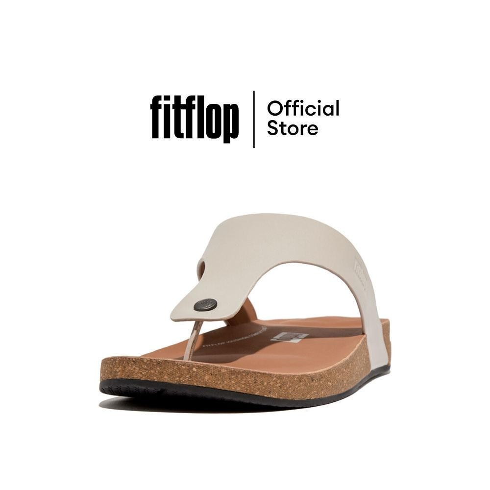 FITFLOP IQUSHION LEATHER TOE-POST รองเท้าแตะแบบหูหนีบผู้ชาย รุ่น GZ6-A93 สี CLAY GREY