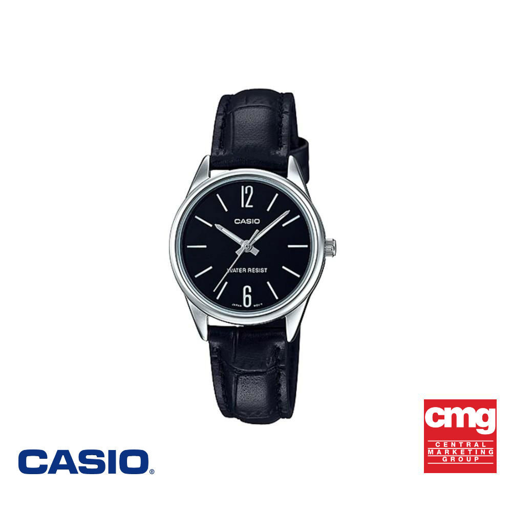 CASIO นาฬิกาข้อมือ CASIO รุ่น LTP-V005L-1BUDF สายหนัง สีดำ