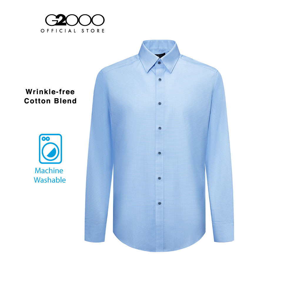 G2000 เสื้อเชิ้ตแขนยาวแบบทางการสำหรับผู้ชาย ทรง Smart Fit รุ่น 4112354262 BLUE