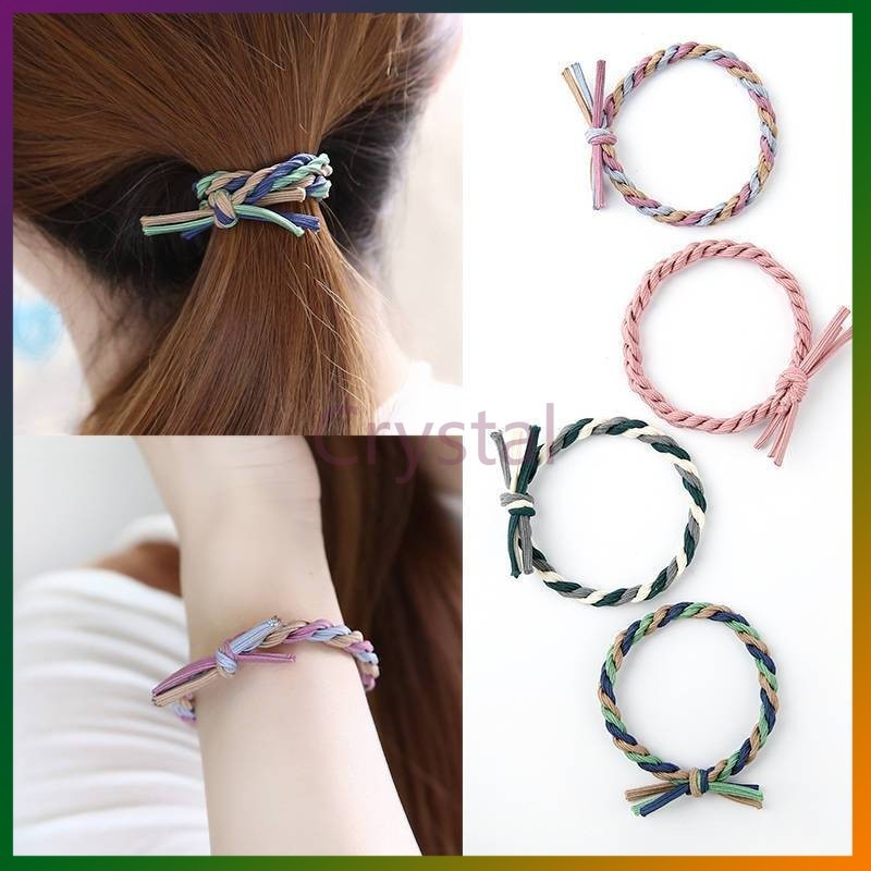 Crystal ยางรัดผม ยางมัดผมแบบถัก ยางรัดผมแฟชั่น ยางมัดผมแบบเกาหลี