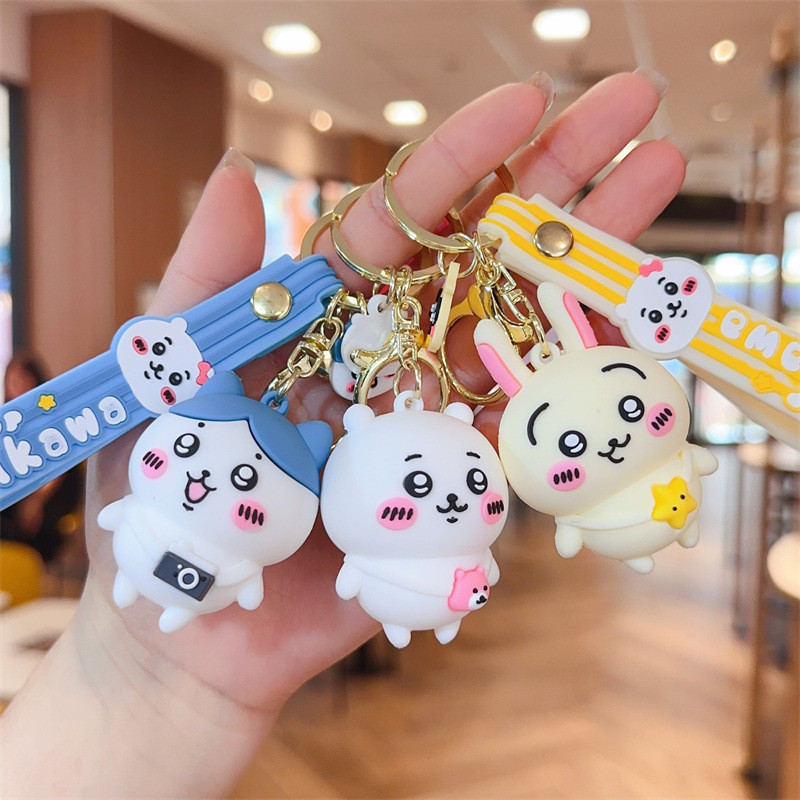 Chiikawa พวงกุญแจตุ๊กตา Hachiware จี้ Usagi พวงกุญแจตกแต่งน่ารัก
