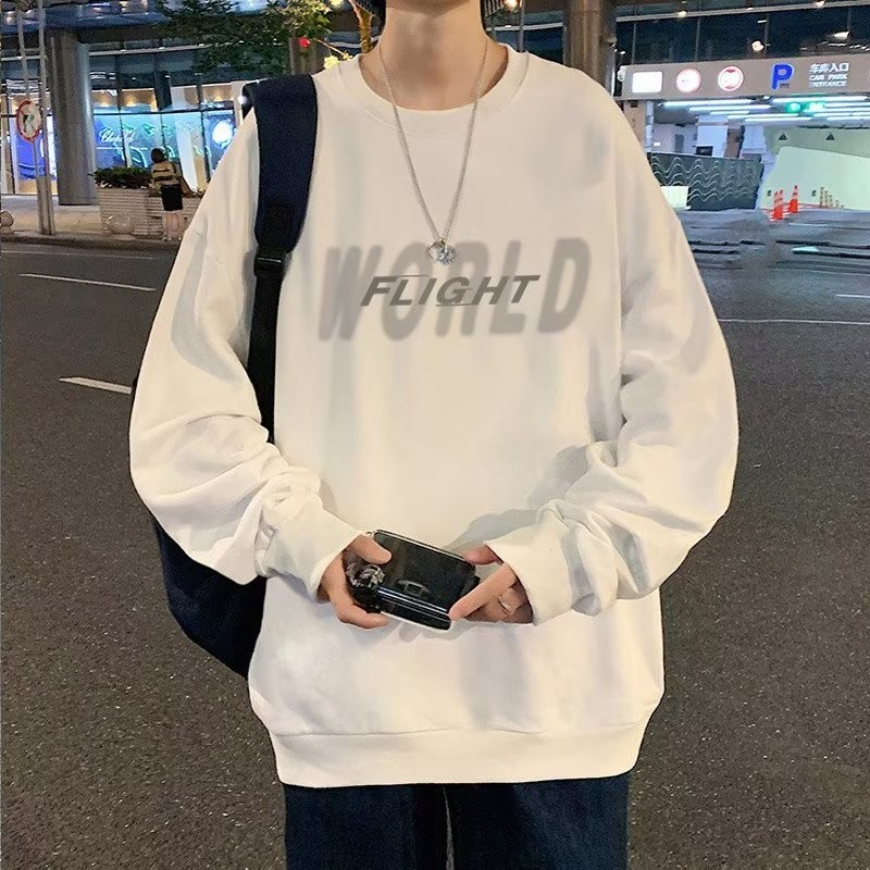 Plus ขนาด M-5XL คู่เสื้อกันหนาว2025 ใหม่เกาหลี Original Letter WOR พิมพ์กํามะหยี่ผ้าฝ้ายหนารอบคอเสื้