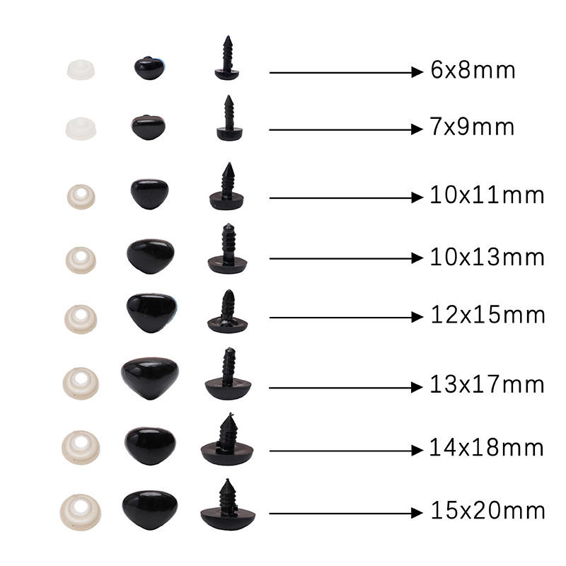 20-50 ชิ้นสีดําอะคริลิคสัตว์สามเหลี่ยมอุปกรณ์เสริมสกรูด้ายสําหรับหมีตุ๊กตาสัตว์ตุ๊กตาสัตว์ตุ๊กตาสัตว์ DIY หัตถกรรมเด็กของเล่นเด็กอุปกรณ์เสริม - รูปที่ 2