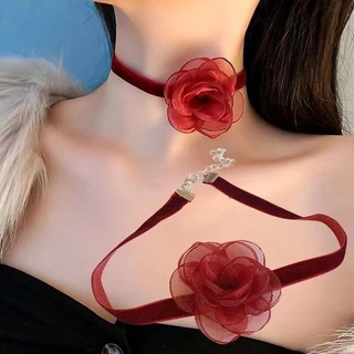Sexy secrets⚜️⚜️สร้อยคอแฟชั่น สร้อยคอผ้าทูล 🎀🎀 ลูกไม้ ดอกไม้สามมิติ จี้ที่ประณีต หลากหลายสไตล์ ส่งไวจากไทย