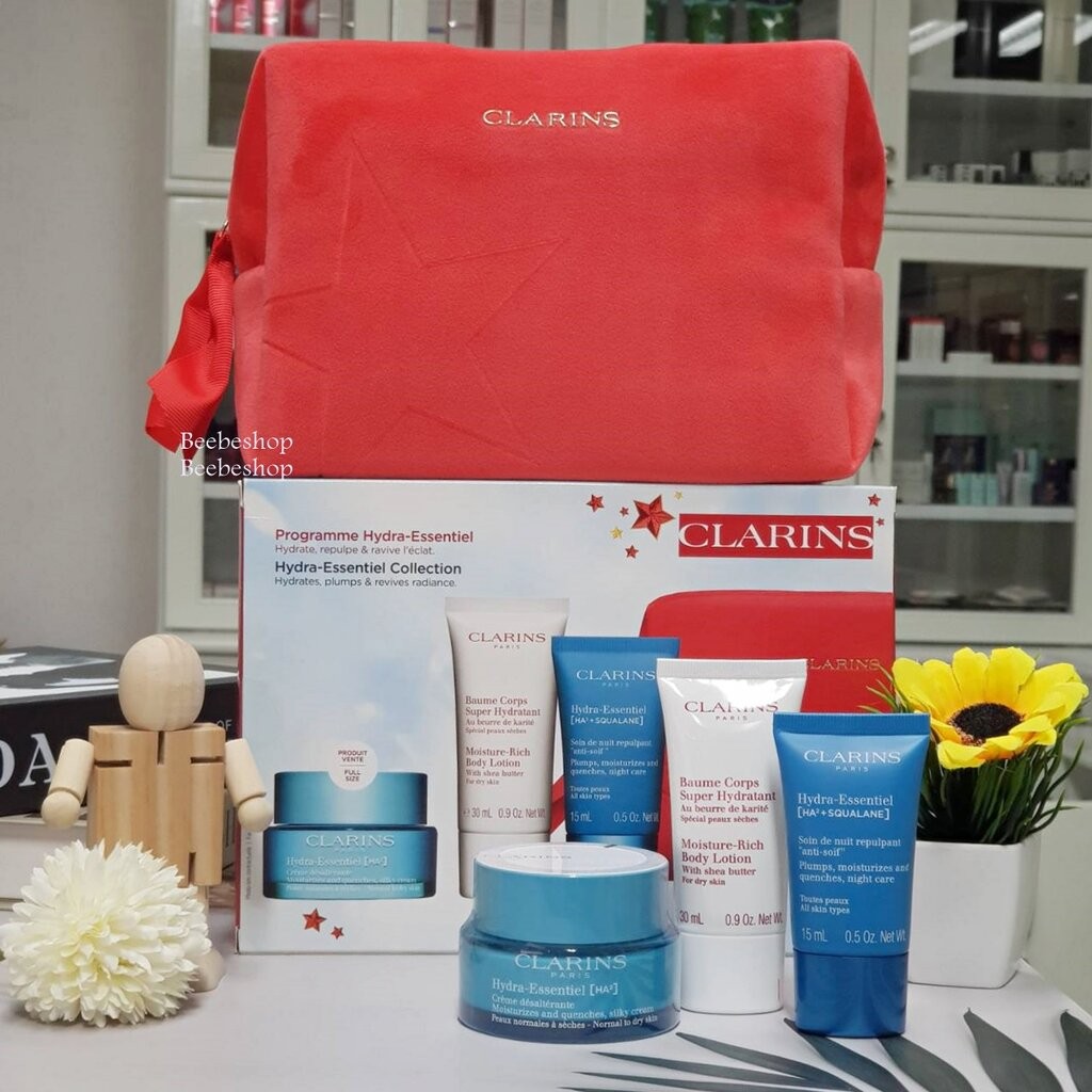 Set ฟรีแถม Clarins Hydra-Essentiel [HA²] Silky Cream 50ml ครีมบำรุงผิวหน้า ธรรมดา-แห้ง