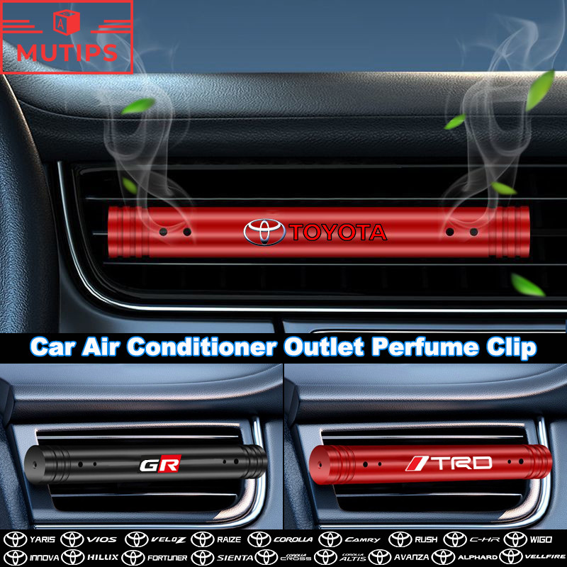 Toyota GR TRD น้ำหอมรถยนต์ คลิปปรับอากาศในรถยนต์ อโรมาเทอราพี สติ๊ก แกนใส่น้ำหอม ก้านอโรมา สําหรับ Prius Fortuner Corolla Cross CHR Camry Wish Vios Veloz Estima Sienta Yaris Ativ Altis Hilux Revo bZ4X Hiace