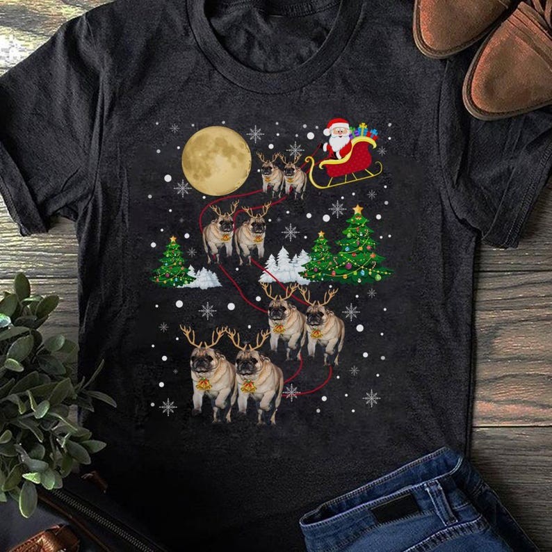 Pug Dogs Tree Christmas Sweater Xmas Pet Animal Dog Gifts - Gift for Dog Lovers - Funny Dog - Pug Lo