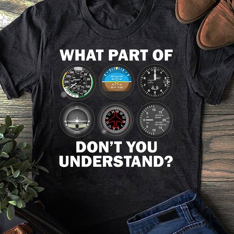 Funny Pilot Art Men Women Aviation Airline Pilot Instruments , Gift for Airplane Lover, Aviation Shi