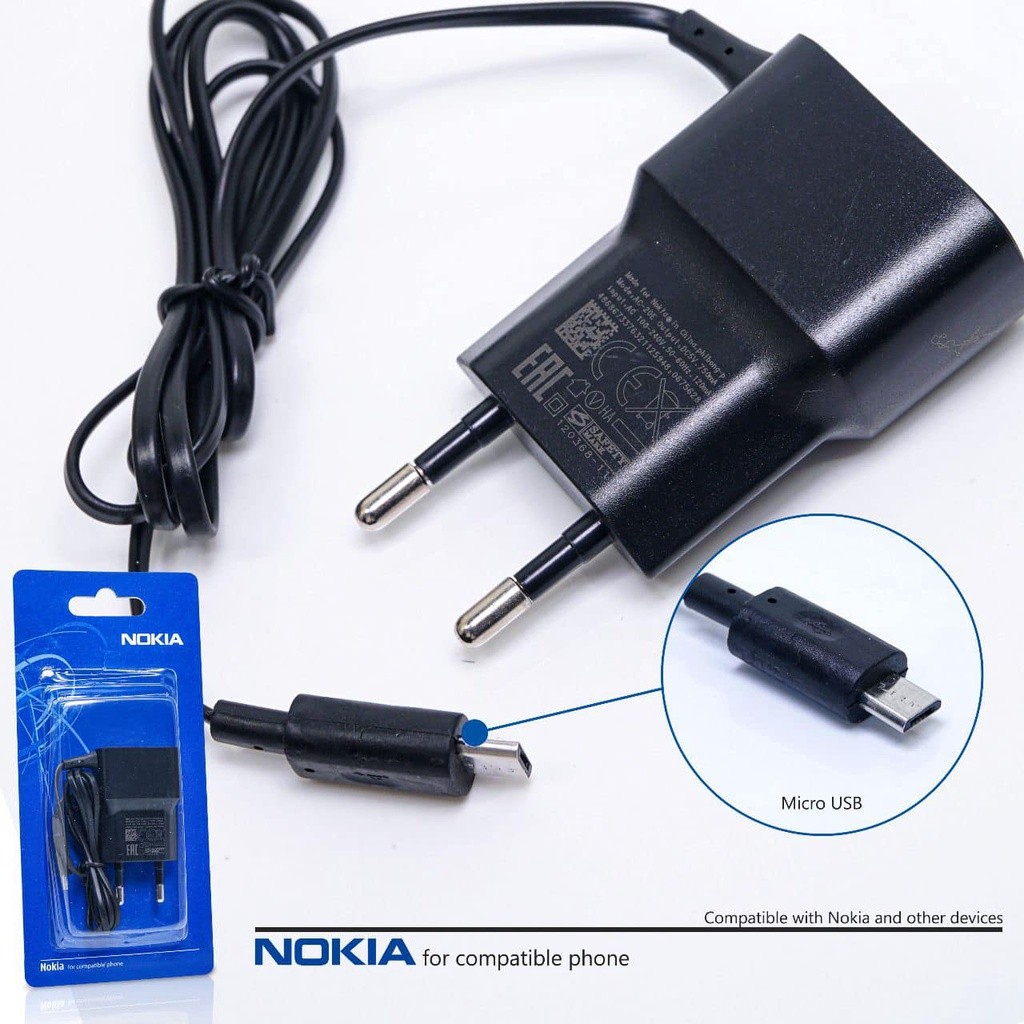 Nokia Micro USB N105 / Luna V8 Travel Charger Nokia Micro Packing Press ของแท้