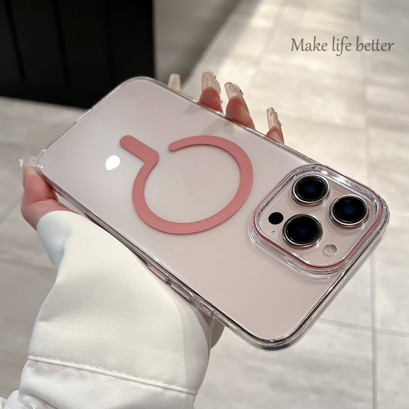 พรีเมี่ยมน้ําหนักเบาและบางเฉียบโปร่งใสเคสแข็งเหมาะสําหรับ ไอโฟน 12 13 14 15 16มือโปร สูงสุด 14 15 16บวก แม่เหล็กดูดซับแรงกระแทกกรณีป้อง