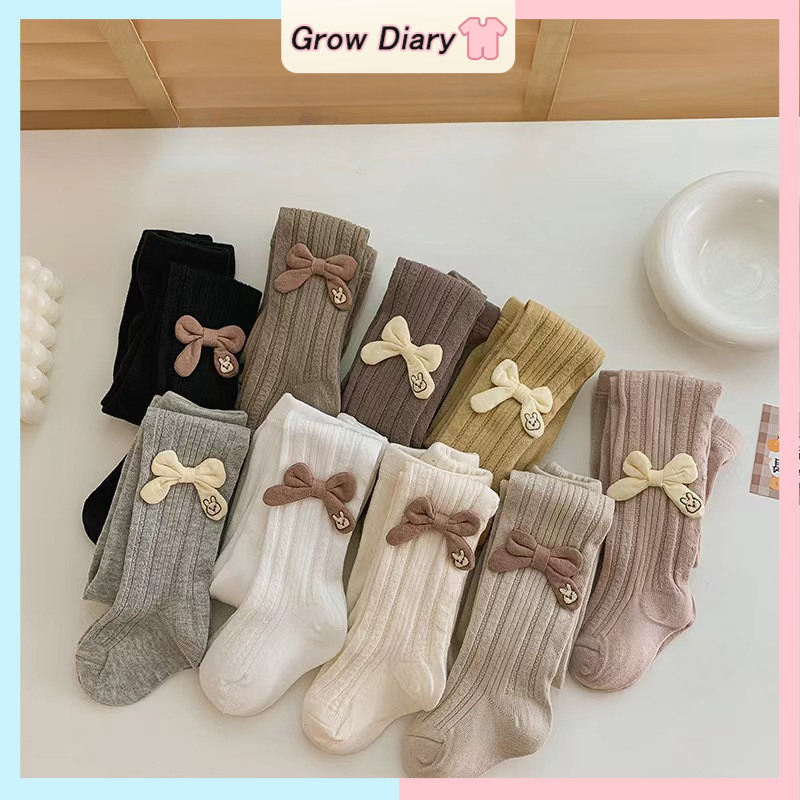 เด็กทารก Pantyhose สาว Out สวมใส่กางเกงขายาวถุงเท้ากระต่ายปัก Bowknot Cotton Pantyhose 2-6 ปี