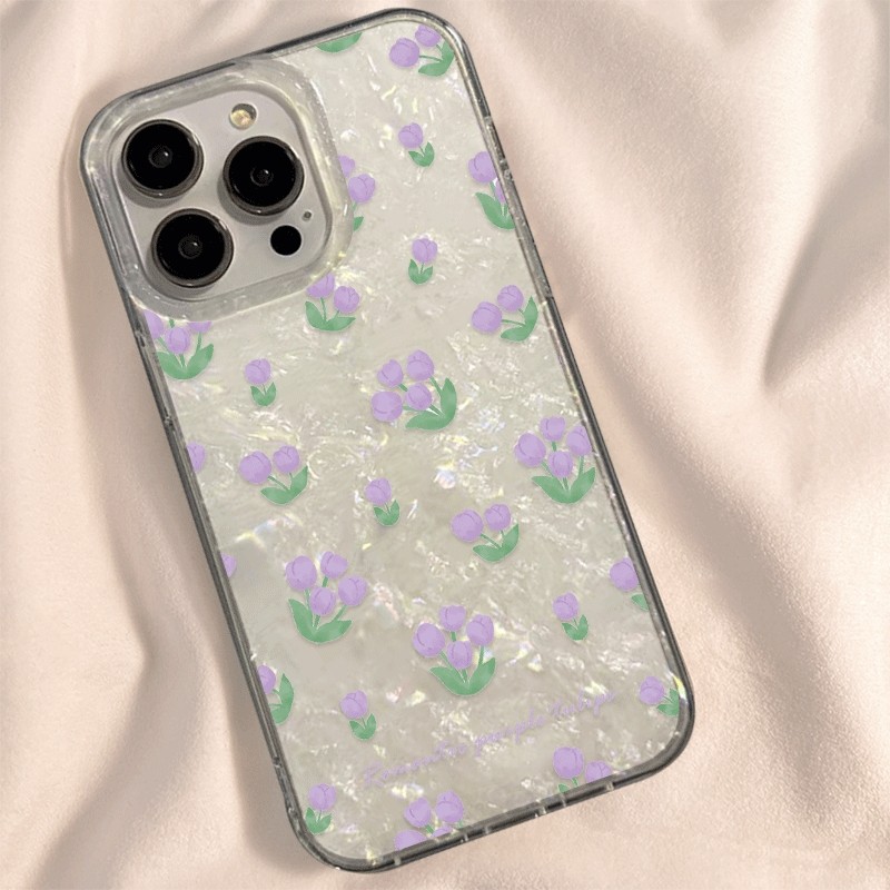 เคสไอโฟน13 For IPHONE 11 12 14 15 16 Pro max 14 15 16 Plus X XR XSMAX 7PLUS เคสโทรศัพท์หรูหราโฮโลแกรมสายรุ้งดอกไม้สีม่วง ราคา ถูกที่สุด ดีลบีเคเค แกลเลอรีภาพที่ 7