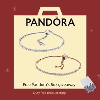 สร้อยข้อมือเทนนิสนวมแบบสไลเดอร์ พานโดร่า ทำจากเงิน Sterling …