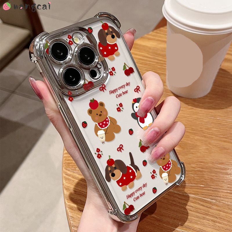 สําหรับoppo A79 2023 A78 A58 5G A58x A38 A18 4Gเคสโทรศัพท์ปีใหม่Jellycatหมีดัชชุนสุนัขเพนกวินสตรอเบอร์รี่เชอร์รี่Bowknotดอกไม้น่ารักการ์ตูนนุ่มปลอกกรณีปกหลัง