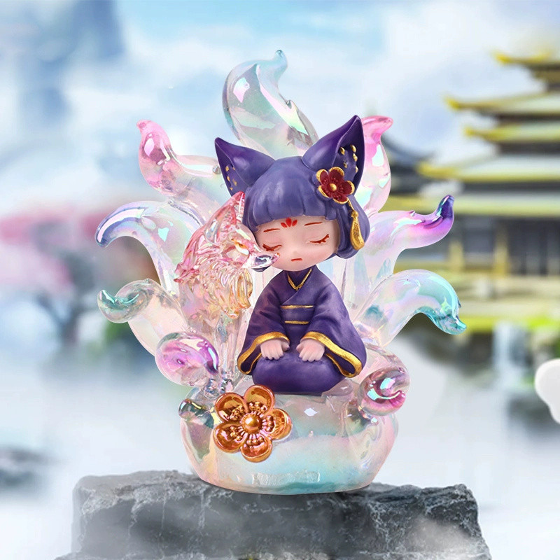 Endp ของแท้โบราณภูมิปัญญา Fairy Mystery กล่อง Nine-Tailed Fox Fairy เครื่องประดับ Fox Mythical Beast รูปเดสก์ท็อป
