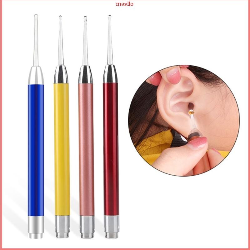 Mavlo LED Ear Wax Removal เครื่องมือความปลอดภัย Ear Pick ชุดเครื่องมือ 2 ขนาดช้อนเคล็ดลับหู Curette 