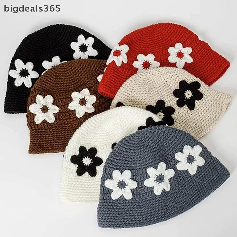 [bigdeals365] แฟชั่นใหม่อบอุ่นแฮนด์เมดแฮนด์เมดถักสีทึบหมวกขนสัตว์ชาวประมงฤดูหนาวหุ้นใหม่