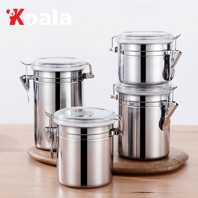 KOALA กระปุกสเตนเลส กระป๋องเก็บสูญญากาศ เก็บเมล็ดกาแฟ นมผง ชา ยาสูบ ให้ความชุ่มชื้น กันความชื้นโหล คงความสดใหม่ให้กับ