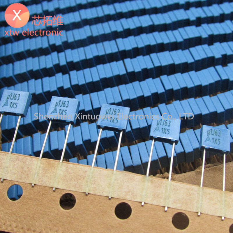 20 ชิ้น/ล็อต U1J63 63V0.1UF 100nF 100nF/63V 5% ตัวเก็บประจุฟิล์ม Pin Pitch 5 มม.