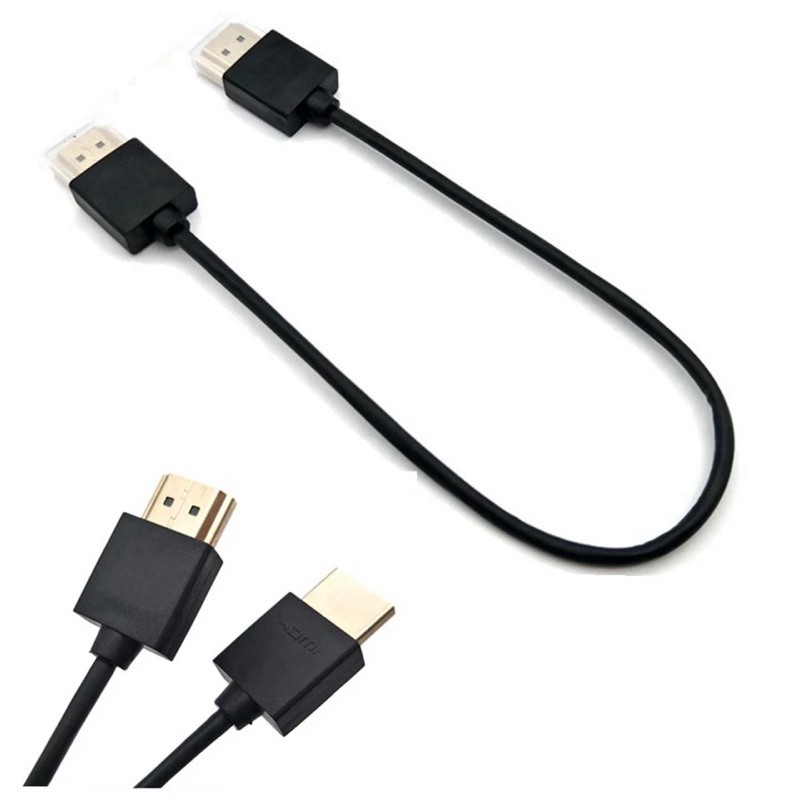 ส่งไว ประกัน1ปีเต็ม! 0.3CM Super Soft HDMI To HDMI To สาย HDMI Ultra 4K 30Hz- แบบพกพา สั้นบาง HDMI