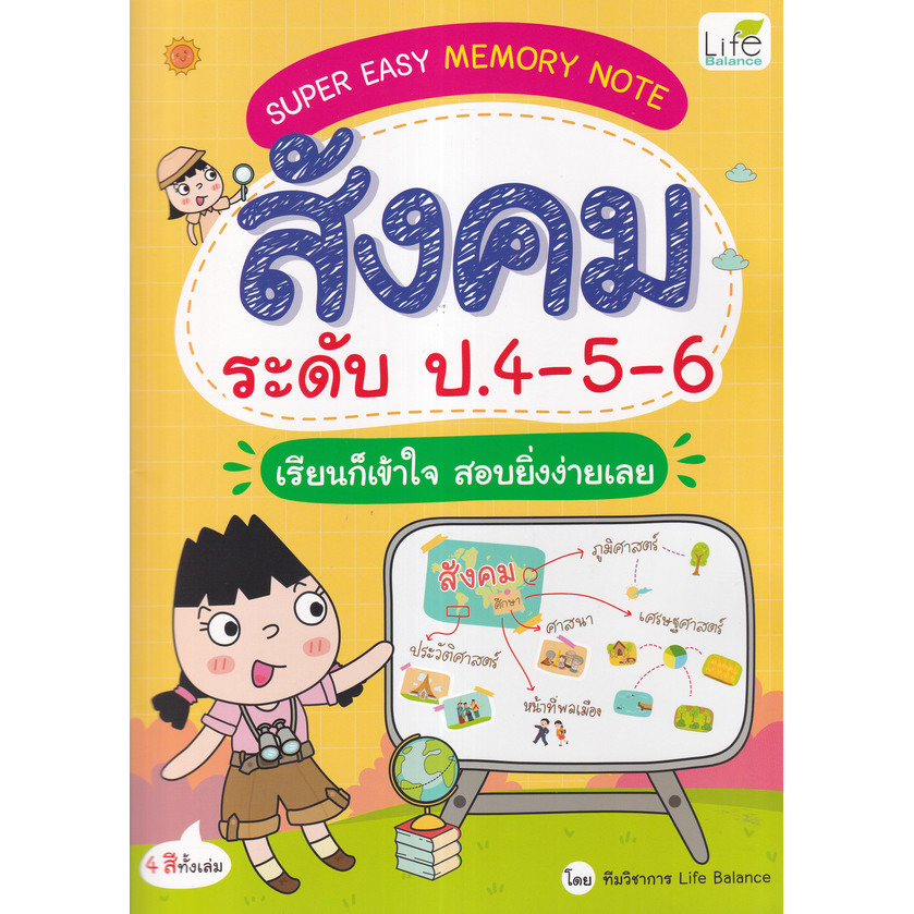 Se-ed (ซีเอ็ด) : หนังสือ Super Easy Memory Note สังคม ระดับ ป.4-5-6 เรียนก็เข้าใจ สอบยิ่งง่ายเลย