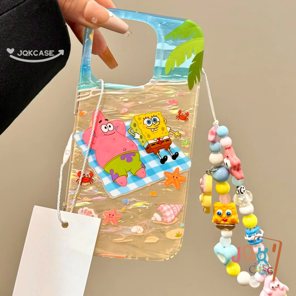 SpongeBob เคสไอโฟน15 สำหรับ IPhone 16 11 12 13 15 14 Pro Max XR XS X 8Plus 7Plus Max 7 8 Plus SE ความเรียบง่าย แฟชั่น