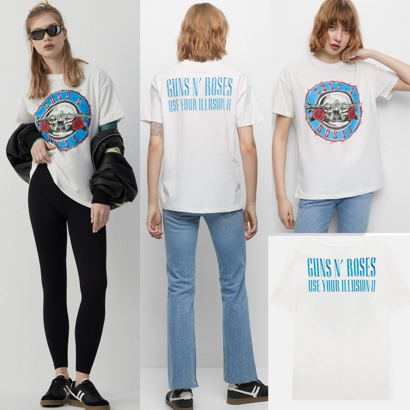 (IDN) เสื้อยืดวงดนตรี guns and roses โดย pull&bea*