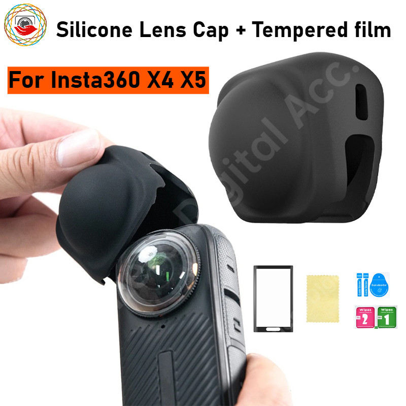 ซิลิโคนฝาครอบเลนส์สําหรับ Insta360 X5 X4 ป้องกันหน้าจอฟิล์มนิรภัยสําหรับ Insta360 X4 X5 อุปกรณ์เสริม